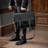 💼 Handmade leather Bronx Briefcase – Vintage crazy horse full-grain cowhide bag 🐂