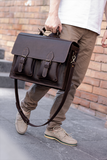 💼 Handmade leather Bronx Briefcase – Vintage crazy horse full-grain cowhide bag 🐂