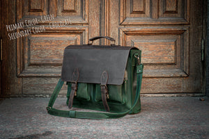 💼 Handmade leather Bronx Briefcase – Vintage crazy horse full-grain cowhide bag 🐂
