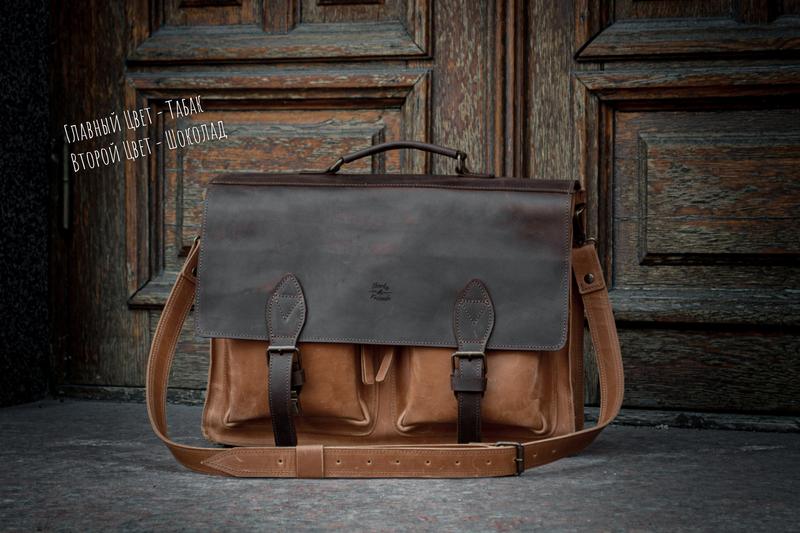 💼 Handmade leather Bronx Briefcase – Vintage crazy horse full-grain cowhide bag 🐂