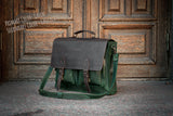 💼 Handmade leather Bronx Briefcase – Vintage crazy horse full-grain cowhide bag 🐂