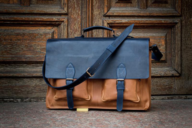 💼 Handmade leather Bronx Briefcase – Vintage crazy horse full-grain cowhide bag 🐂