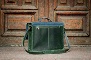 💼 Handmade leather Bronx Briefcase – Vintage crazy horse full-grain cowhide bag 🐂
