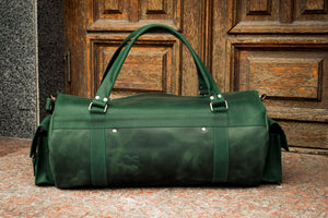 🧳 "Bison" Leather Travel Bag – Handmade Duffel for Men 🐂