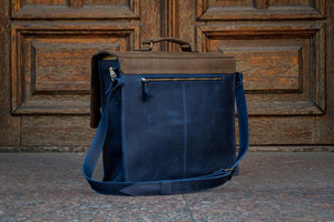 💼 Handmade leather Bronx Briefcase – Vintage crazy horse full-grain cowhide bag 🐂