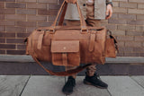 🧳 "Bison" Leather Travel Bag – Handmade Duffel for Men 🐂