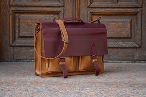 💼 Handmade leather Bronx Briefcase – Vintage crazy horse full-grain cowhide bag 🐂