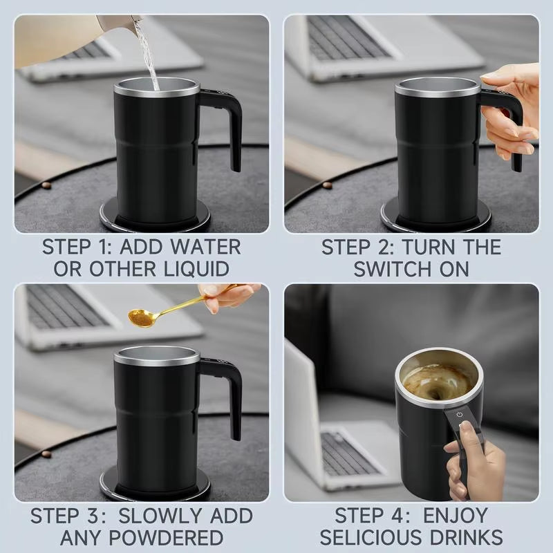 Meet the Ultimate Coffee Companion: USB Rechargeable Self Mixing Mug - Waterproof & Food Safe! ☕✨ #CoffeeLovers #TechGadgets