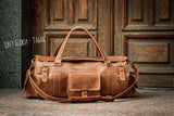 🧳 "Bison" Leather Travel Bag – Handmade Duffel for Men 🐂