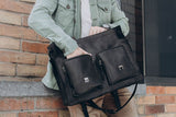 💼 Handmade leather Bronx Briefcase – Vintage crazy horse full-grain cowhide bag 🐂