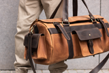 🧳 "Bison" Leather Travel Bag – Handmade Duffel for Men 🐂