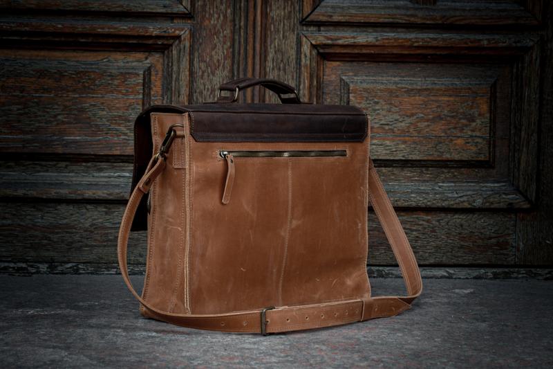 💼 Handmade leather Bronx Briefcase – Vintage crazy horse full-grain cowhide bag 🐂