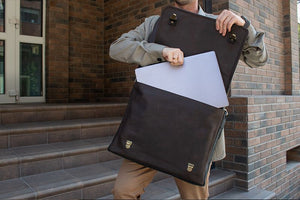 💼 Rodger Vintage Leather Messenger Bag for Documents & Laptop – Handmade in Ukraine ✋