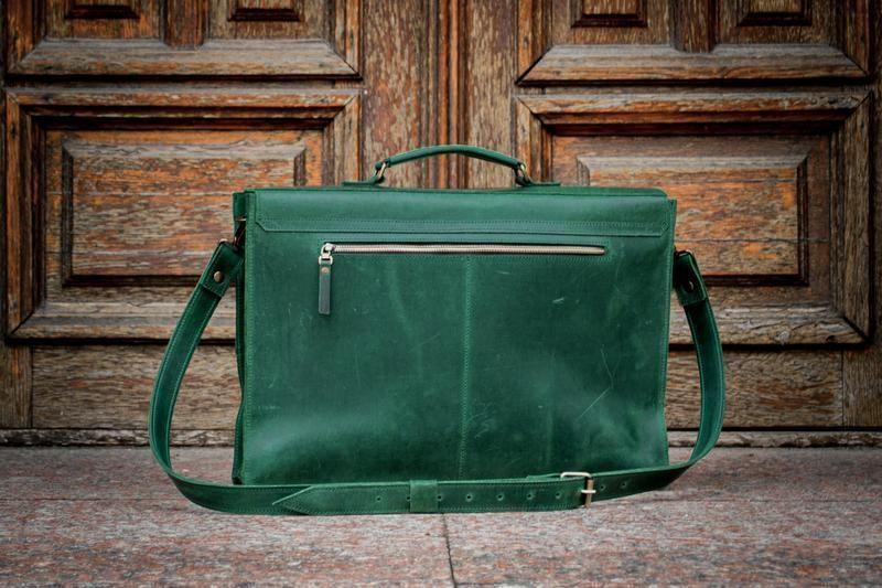 💼 Handmade leather Bronx Briefcase – Vintage crazy horse full-grain cowhide bag 🐂