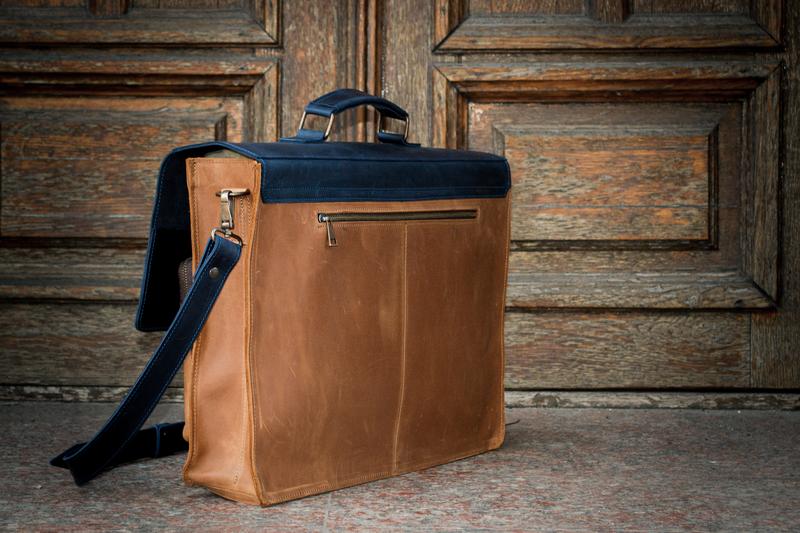 💼 Handmade leather Bronx Briefcase – Vintage crazy horse full-grain cowhide bag 🐂
