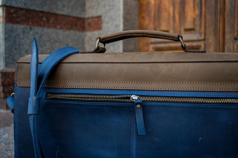 💼 Handmade leather Bronx Briefcase – Vintage crazy horse full-grain cowhide bag 🐂