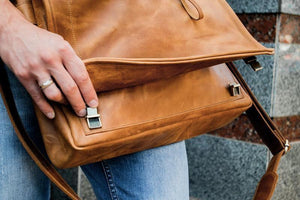 💼 Rodger Vintage Leather Messenger Bag for Documents & Laptop – Handmade in Ukraine ✋