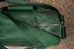 🧳 "Bison" Leather Travel Bag – Handmade Duffel for Men 🐂