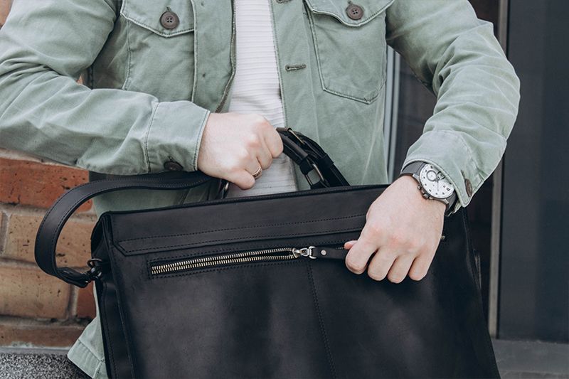 💼 Handmade leather Bronx Briefcase – Vintage crazy horse full-grain cowhide bag 🐂