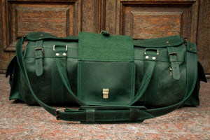 🧳 "Bison" Leather Travel Bag – Handmade Duffel for Men 🐂