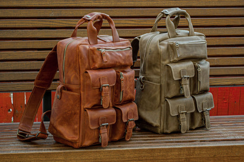 🐂 Vintage Leather Backpack Jacob for Men – Handmade Full-Grain Travel Bag 🕰️