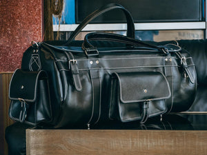 🧳 "Bison" Leather Travel Bag – Handmade Duffel for Men 🐂