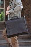 💼 Rodger Vintage Leather Messenger Bag for Documents & Laptop – Handmade in Ukraine ✋